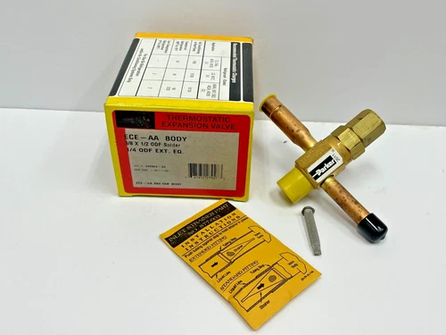 s-l500-392.webp PARKER ECE-AA/040502-03 3/8" X 1/2" THERMOSTATIC EXPANSION VALVE BODY - Image 1