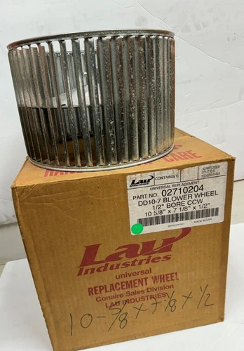 s-l500-547.webp 02710204 Lau DD10-7A Blower Wheel Squirel Cage 10-5/8" x 7-1/8" x 1/2" CCW - Image 1
