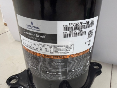 Copeland Scroll variable speed air conditioning compressor, ZPV0662E-4X9-522 - Image 2