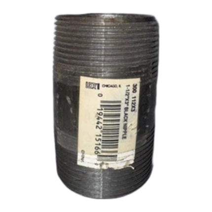 1-1/2" x 3" Black Steel Pipe Nipple