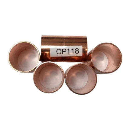 1-1/8" OD Copper Coupling, ACR, Pack of 5