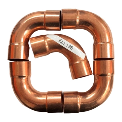 1-3/8" OD Copper Long Radius 90° Elbow, ACR, Pack of 5