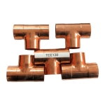 1-3/8" OD Copper Tee, ACR, Pack of 5