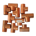 3/4" OD Copper Tee, ACR, Pack of 10