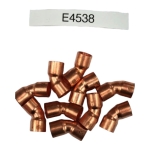 3/8" OD Copper 45° Elbow, ACR, Pack of 10