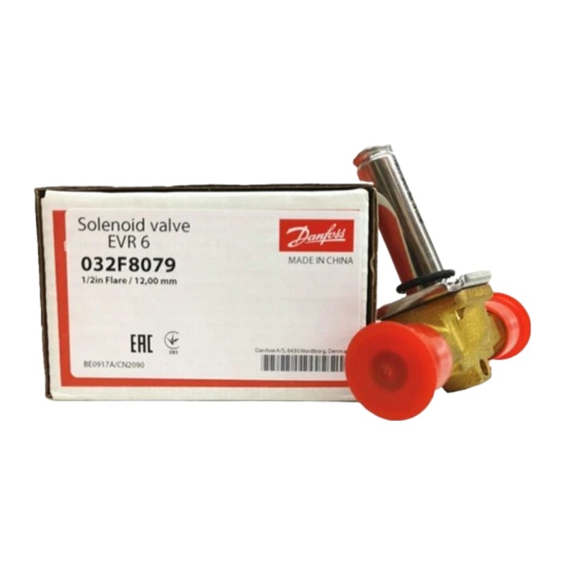Danfoss EVR 6 Solenoid Valve Body 032F8079, 1/2" x 1/2" Flare, NC Danfoss EVR 6 Solenoid Valve Body 032F8079, 1/2" x 1/2" Flare, NC