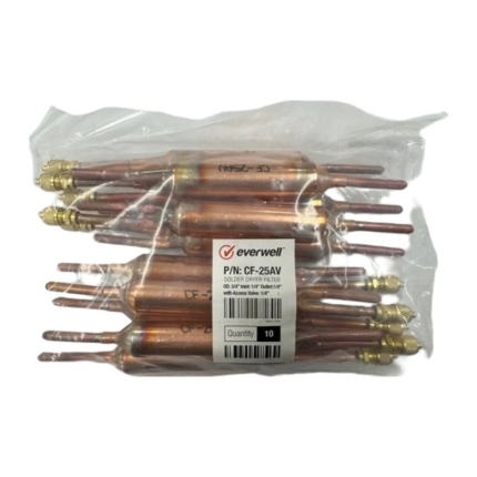 Everwell CF-25AV Liquid Line Filter Drier with Charging Valve (10 Pack)