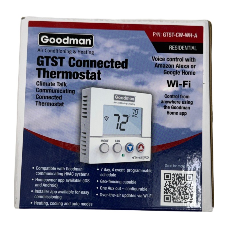 Goodman GTST Connected Thermostat GTST-CW-WH-A Goodman GTST Connected Thermostat GTST-CW-WH-A