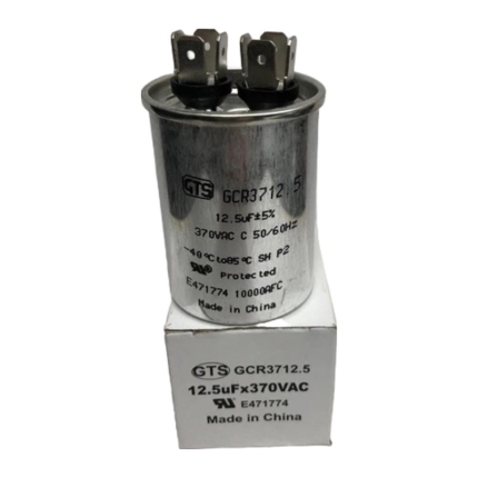 GTS GCR3712.5 Run Capacitor, 12.5 MFD (uF), 370/440 VAC, Round
