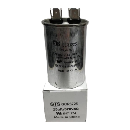 GTS GCR3725 Run Capacitor, 25 MFD (uF), 370/440 VAC, Round