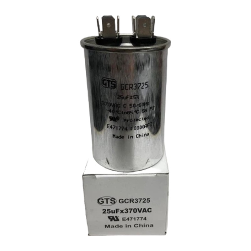 GTS GCR3725 Run Capacitor, 25 MFD (uF), 370/440 VAC, Round GTS GCR3725 Run Capacitor, 25 MFD (uF), 370/440 VAC, Round
