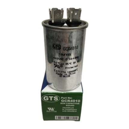 GTS GCR4010 Run Capacitor, 10 MFD (uF), 370/440 VAC, Round