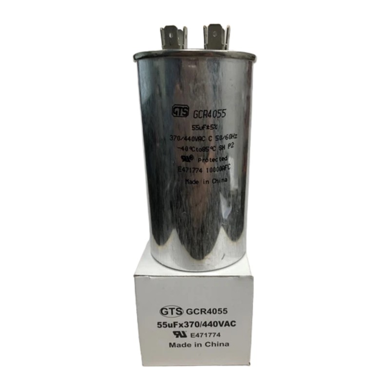 GTS GCR4055 Run Capacitor, 55 MFD (uF), 370/440 VAC, Round GTS GCR4055 Run Capacitor, 55 MFD (uF), 370/440 VAC, Round