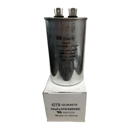 GTS GCR4070 Run Capacitor, 70 MFD (uF), 370/440 VAC, Round