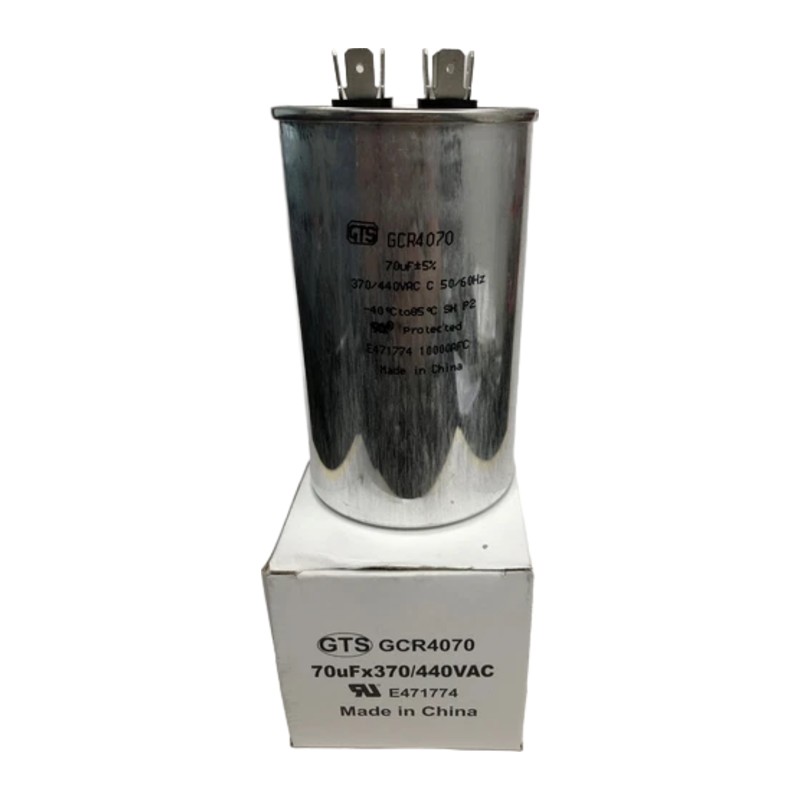 GTS GCR4070 Run Capacitor, 70 MFD (uF), 370/440 VAC, Round GTS GCR4070 Run Capacitor, 70 MFD (uF), 370/440 VAC, Round