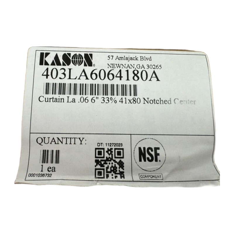 Kason 403LA6064180A Strip Curtain, 41" x 80", Notched Center Kason 403LA6064180A Strip Curtain, 41" x 80", Notched Center