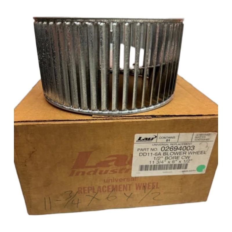 Lau 02694003 Direct Drive Blower Wheel DD11-6, 1/2" Bore, CW Lau 02694003 Direct Drive Blower Wheel DD11-6, 1/2" Bore, CW