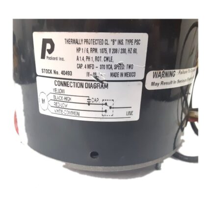 Packard 40493 Permanent Split Capacitor (PSC) Blower Motor view 2