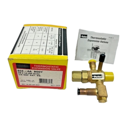 Parker SCE-AA 040501-03 Thermostatic Expansion Valve, 3/8" x 1/2"