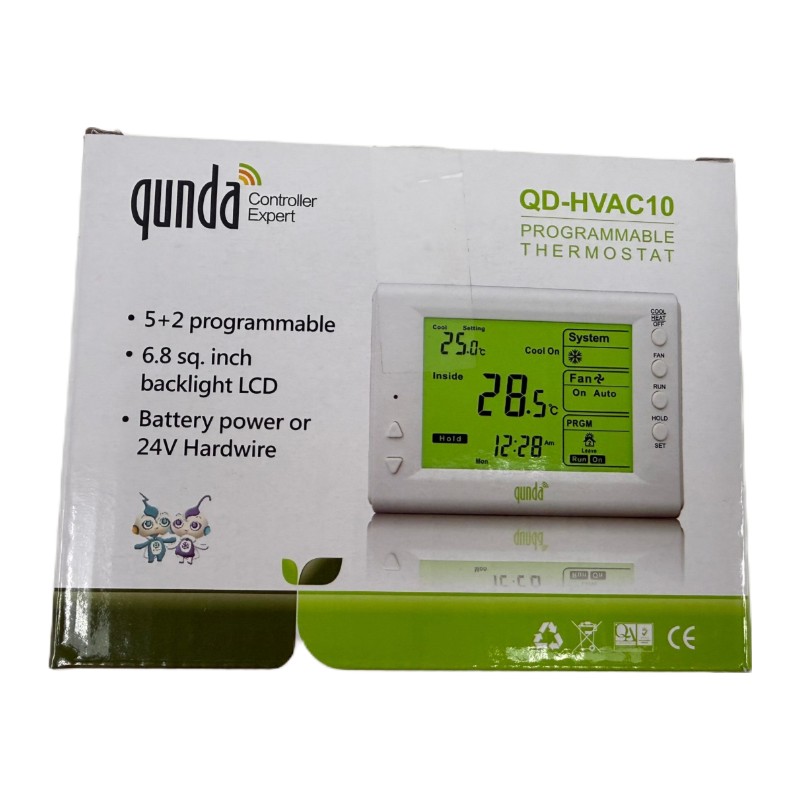Qunda QD-HVAC10 Programmable Thermostat Qunda QD-HVAC10 Programmable Thermostat