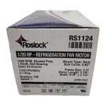 Rostock RS1124 Shaded Pole Fan Motor, 1/20 HP, 115V, 1550 RPM