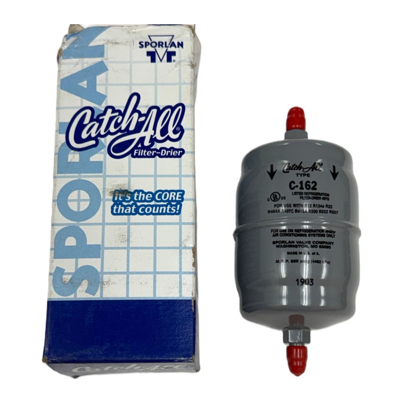 Sporlan C-162 Liquid Line Filter Drier, 1/4" SAE flare, 16 cu. in. Sporlan C-162 Liquid Line Filter Drier, 1/4" SAE flare, 16 cu. in.