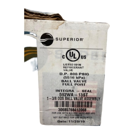 Superior Integra-Seal 592WA-13ST Ball Valve, 1-3/8" ODS