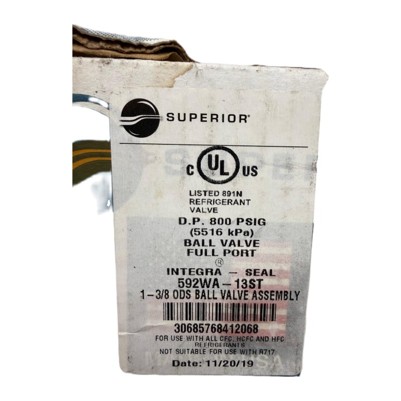 Superior Integra-Seal 592WA-13ST Ball Valve, 1-3/8" ODS Superior Integra-Seal 592WA-13ST Ball Valve, 1-3/8" ODS
