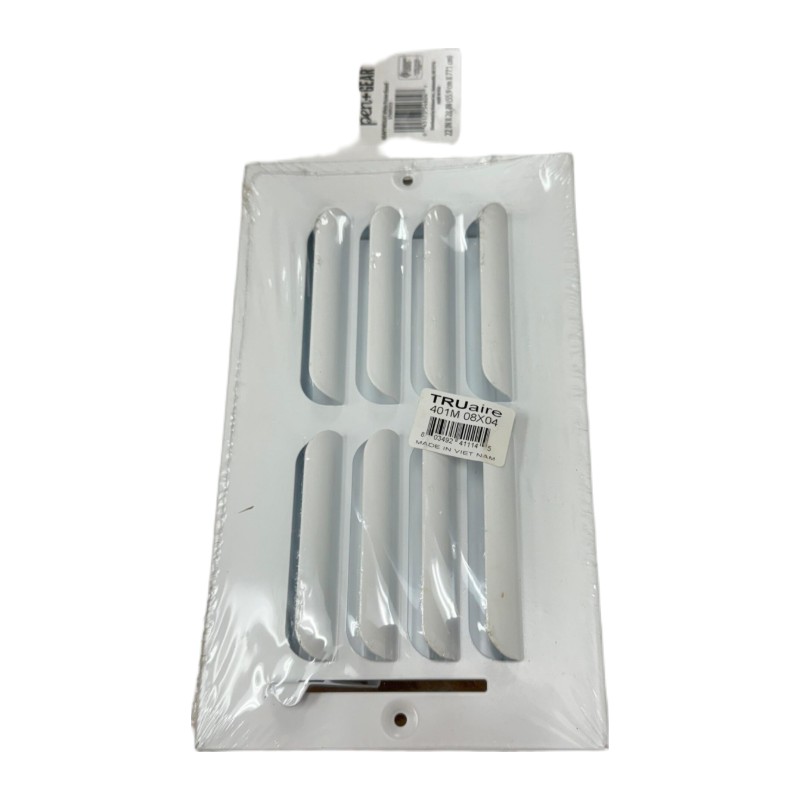 TRUaire 401M 1-Way Curved Blade Supply Register, White, 8" x 4" TRUaire 401M 1-Way Curved Blade Supply Register, White, 8" x 4"