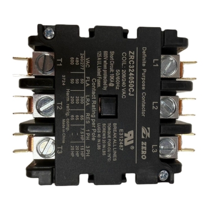 Zero ZRC324050CJ Definite Purpose Contactor, 50A